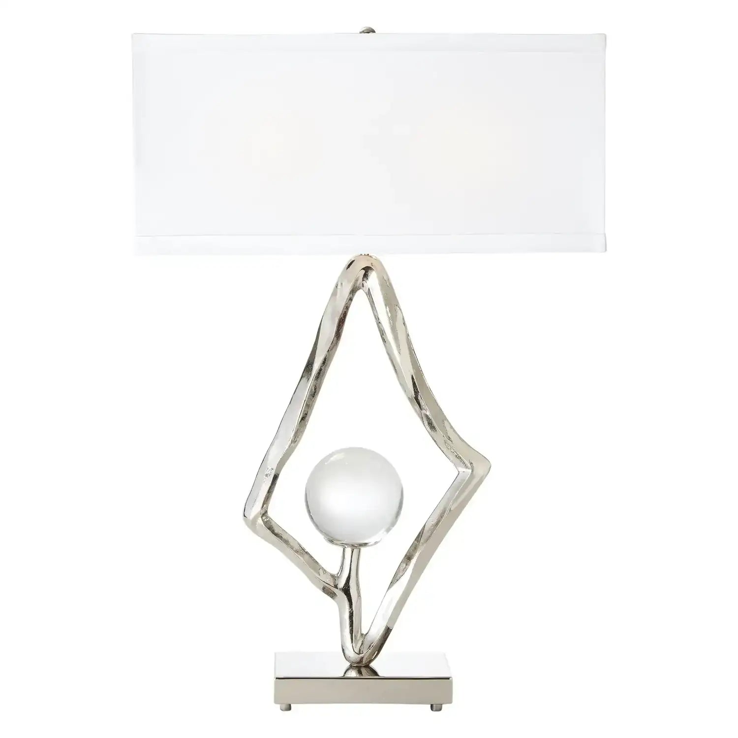 GLOBAL VIEWS, ABSTRACT LAMP W/6" CRYSTAL SPHERE, TABLE LAMPS
