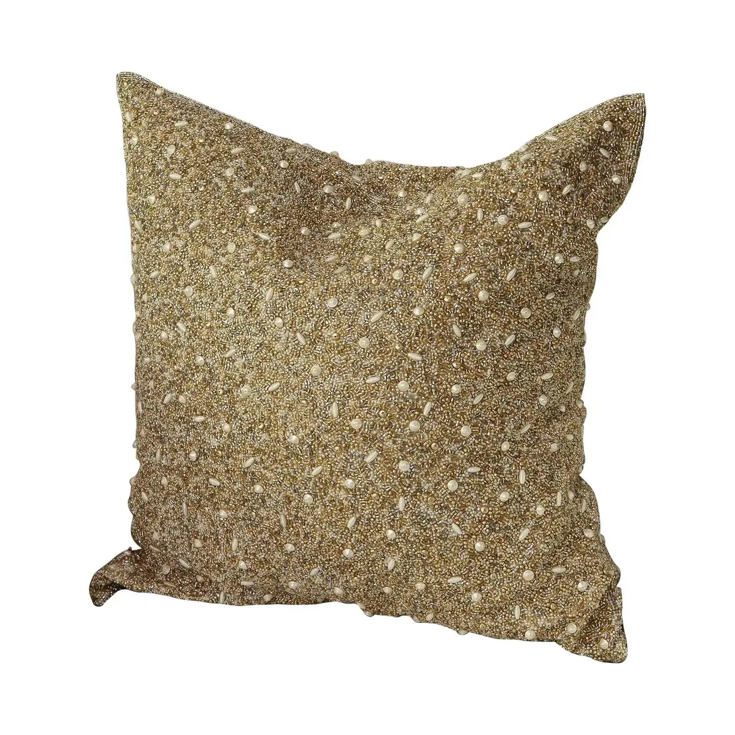 GLOBAL VIEWS GOLDEN BEADED PILLOW - Decorative Accents