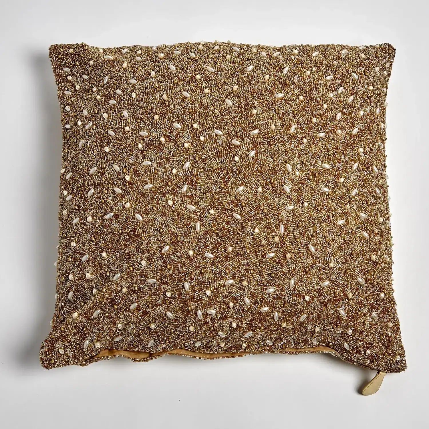 GLOBAL VIEWS GOLDEN BEADED PILLOW - Decorative Accents