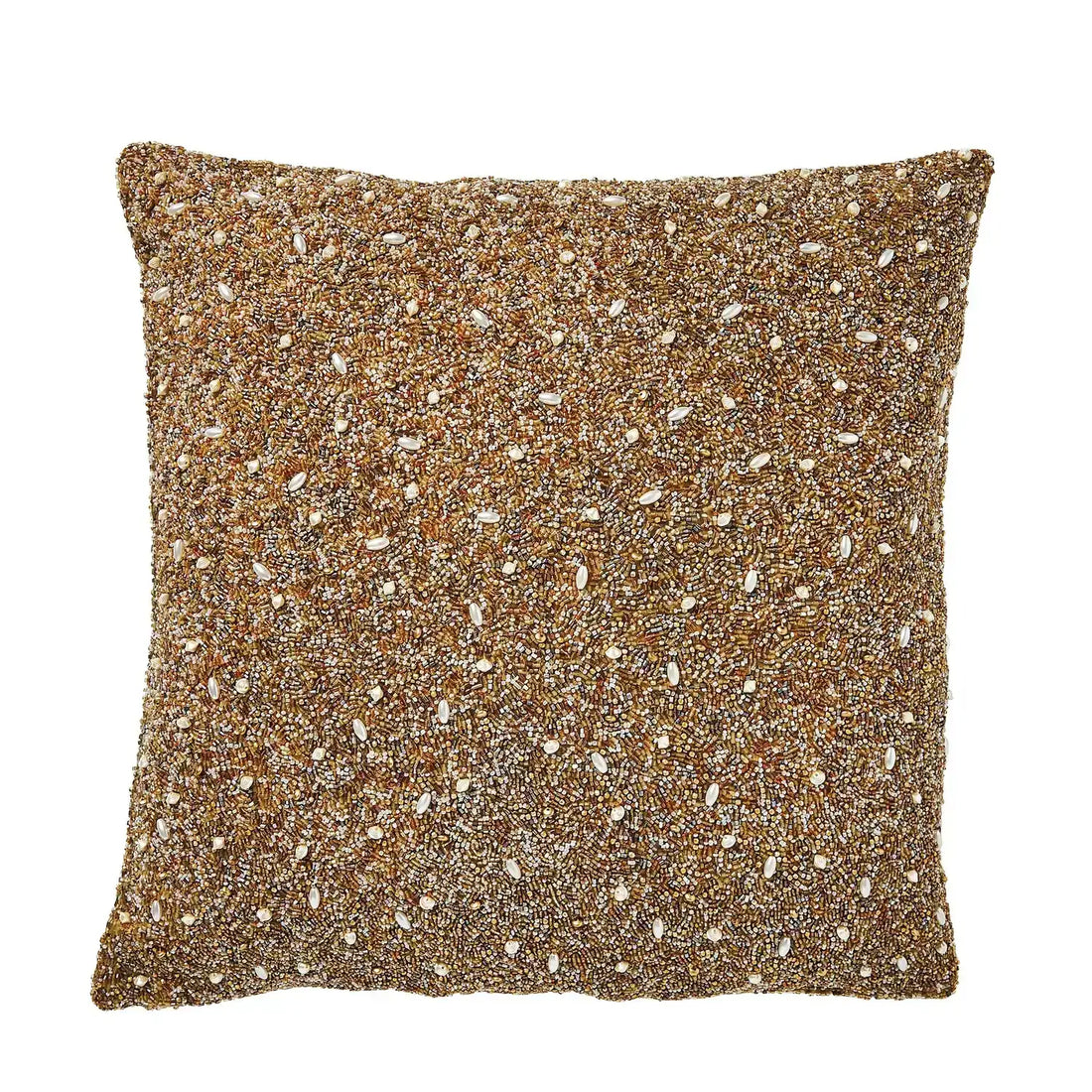 GLOBAL VIEWS GOLDEN BEADED PILLOW - Decorative Accents
