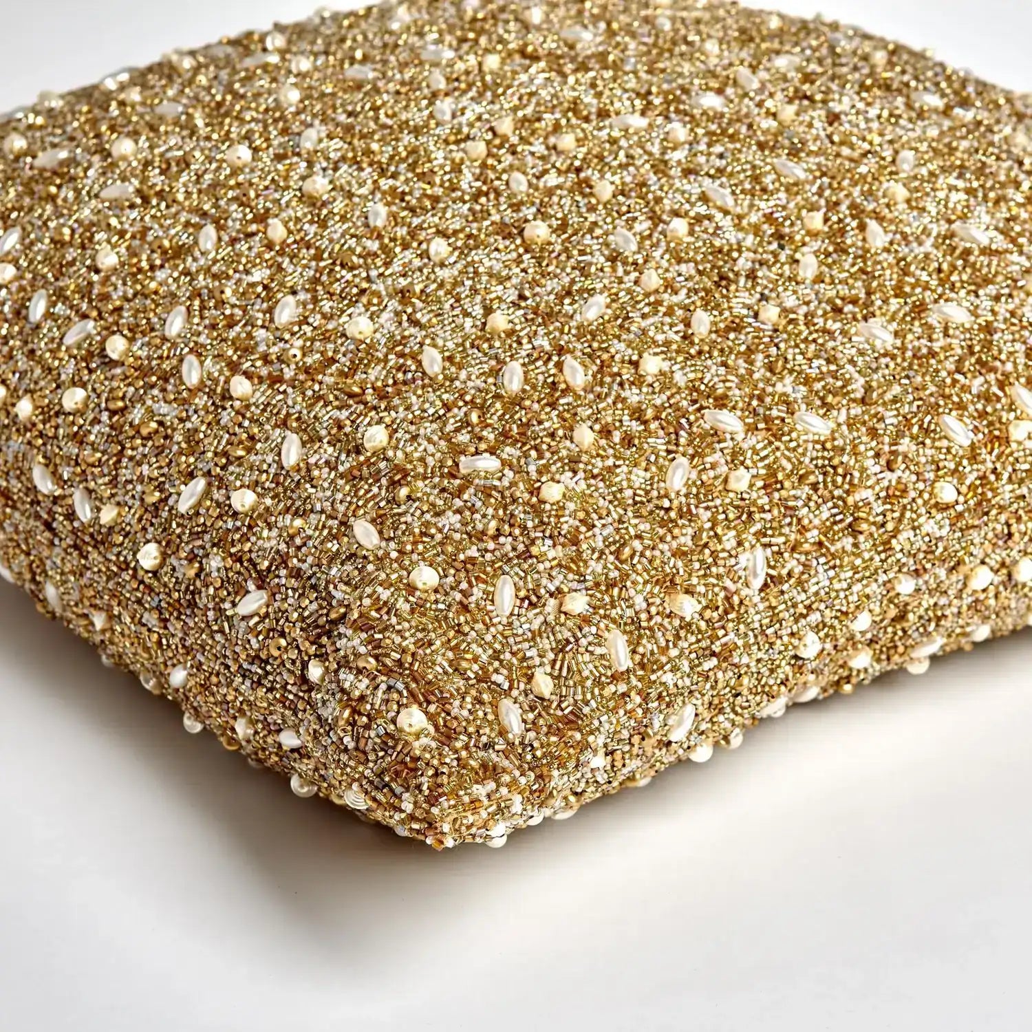 GLOBAL VIEWS GOLDEN BEADED PILLOW - Decorative Accents