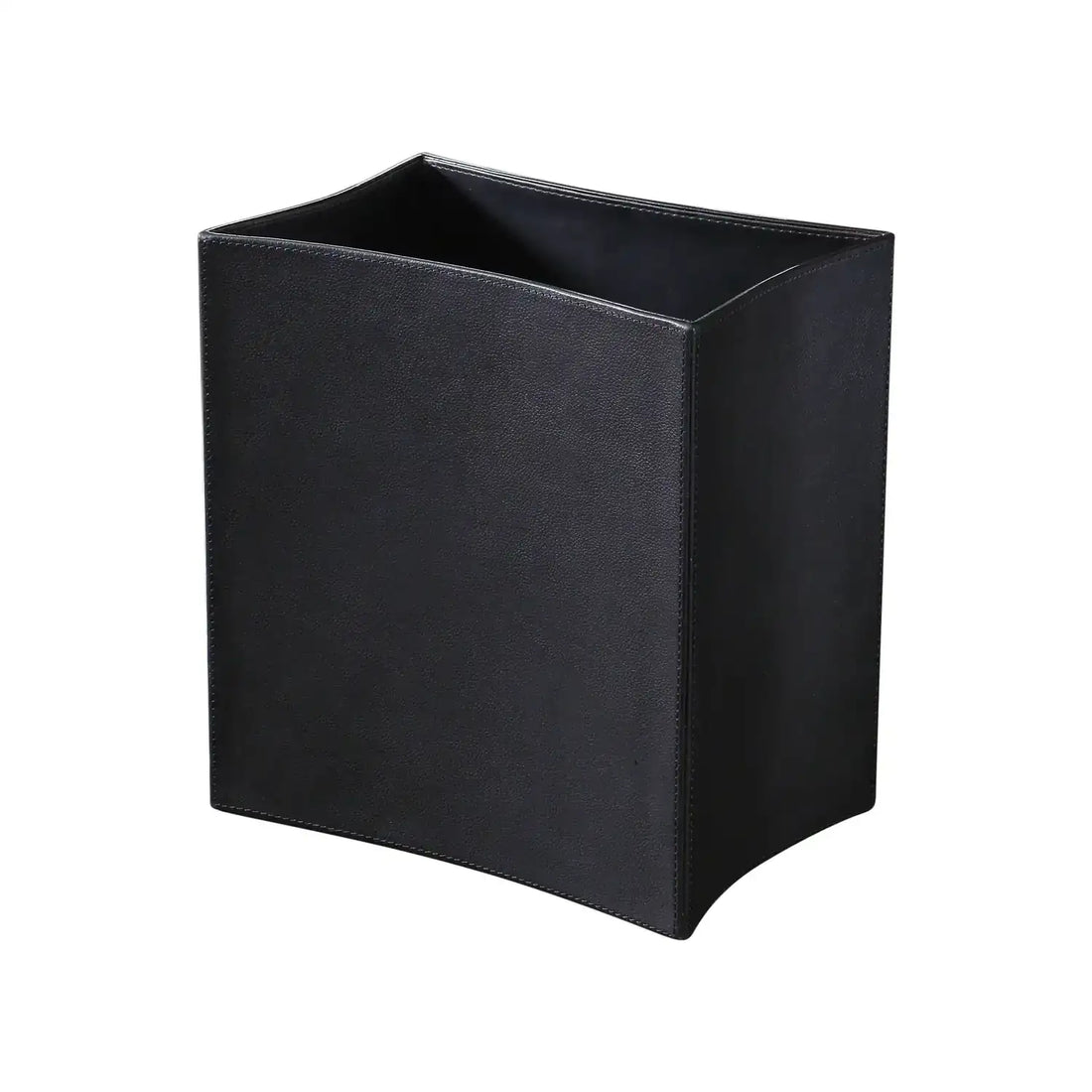 GLOBAL VIEWS FOLDED LEATHER WASTEBASKET - Decorative Accents