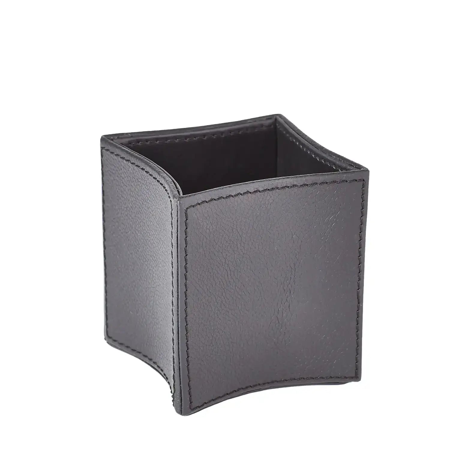 GLOBAL VIEWS FOLDED LEATHER PENCIL CUP - Decorative Accents