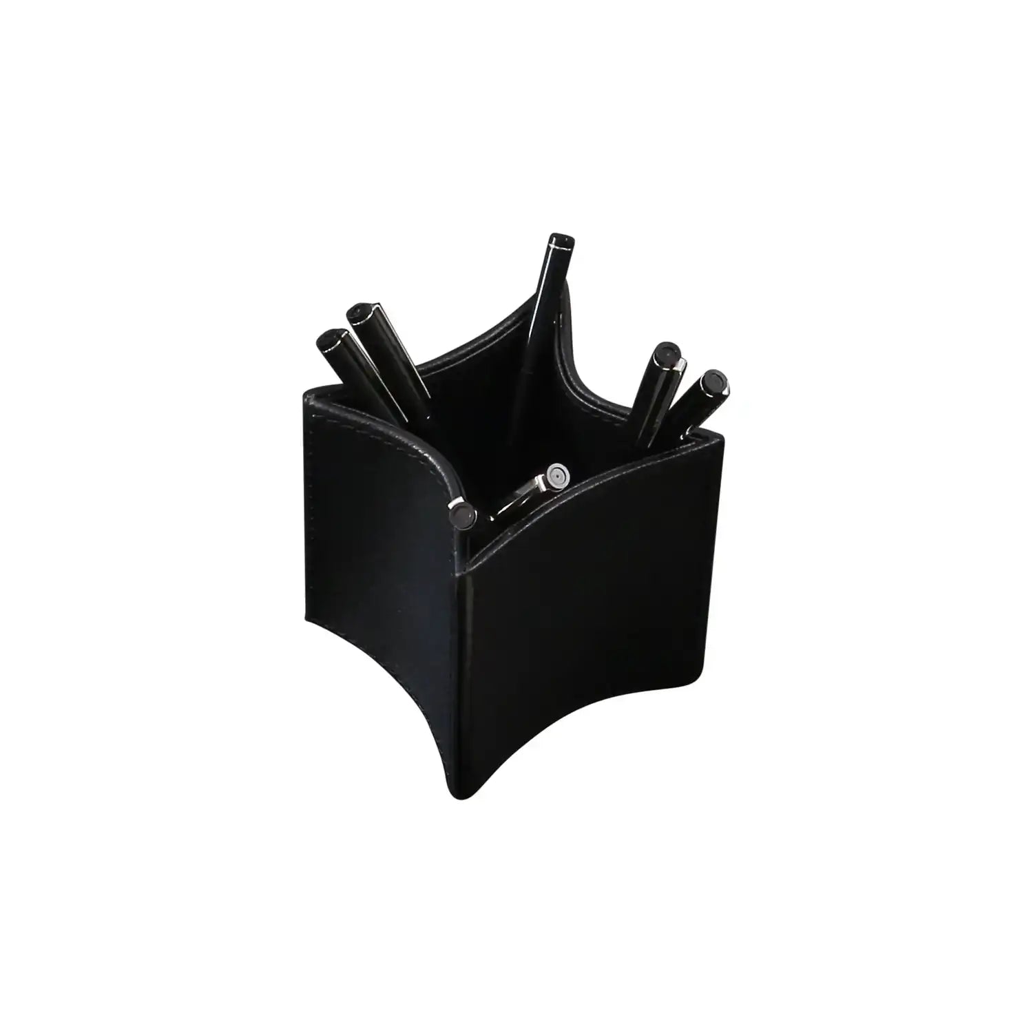 GLOBAL VIEWS FOLDED LEATHER PENCIL CUP - Decorative Accents