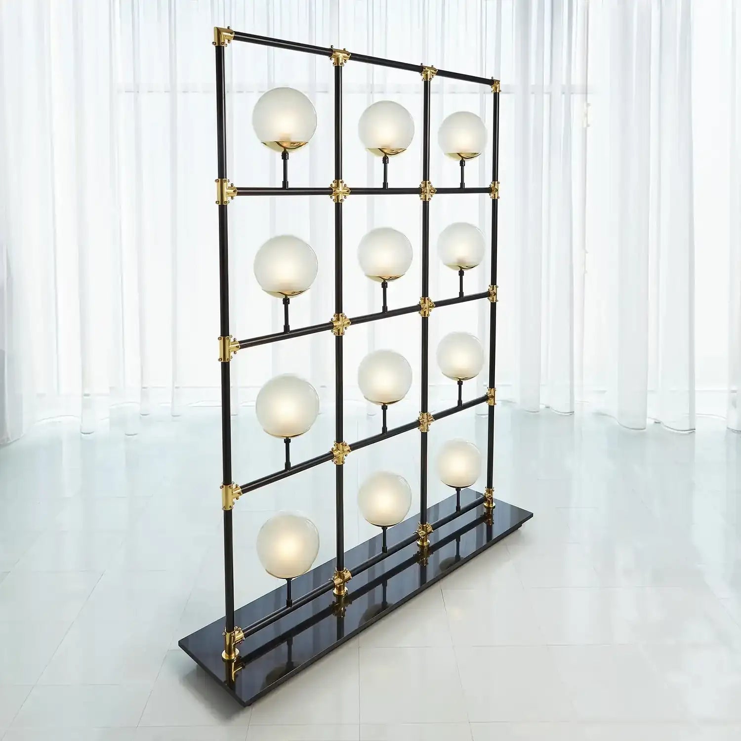 GLOBAL VIEWS, GLOBE IN SQUARE FLOOR SCREEN, FLOOR LAMP