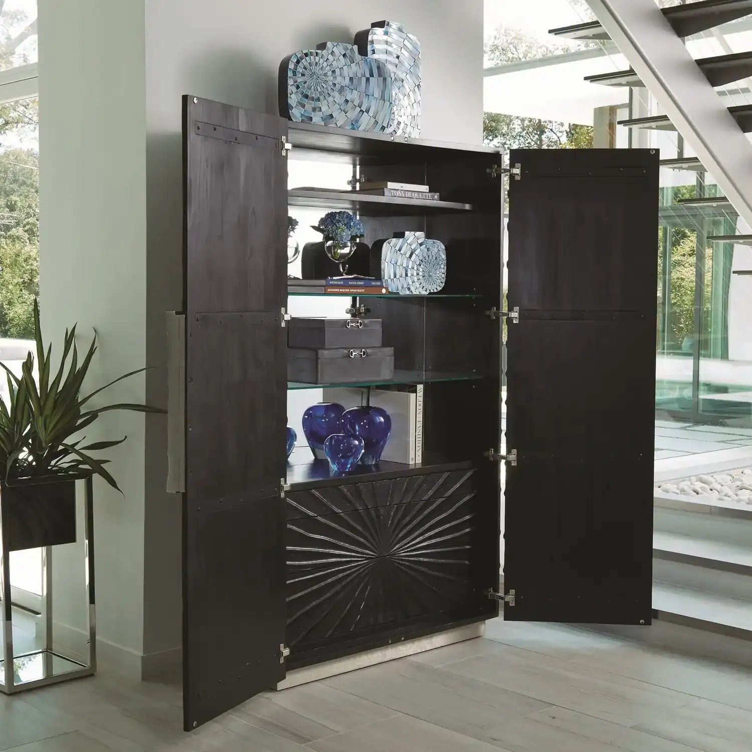 GLOBAL VIEWS PLEATED CABINET - Cabinets & Bar