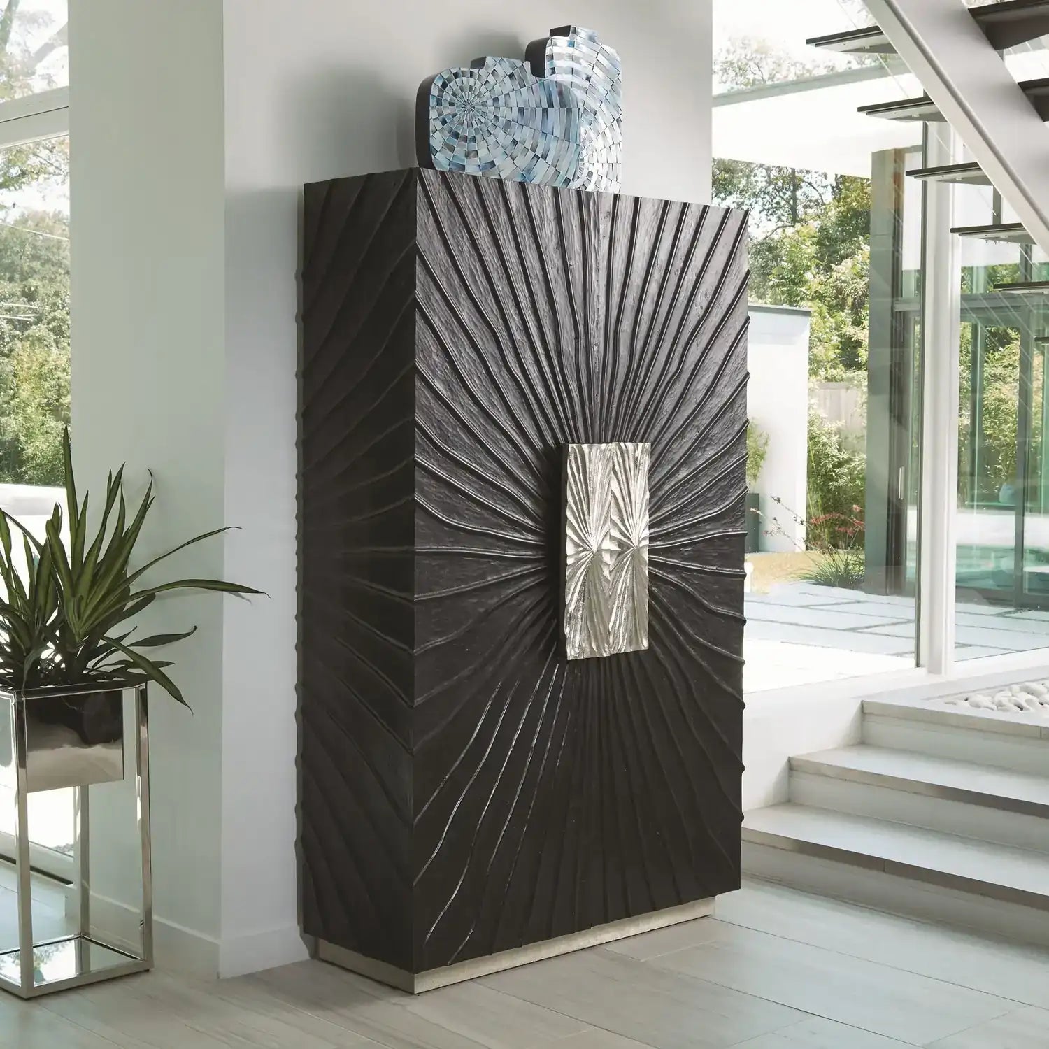 GLOBAL VIEWS PLEATED CABINET - Cabinets & Bar