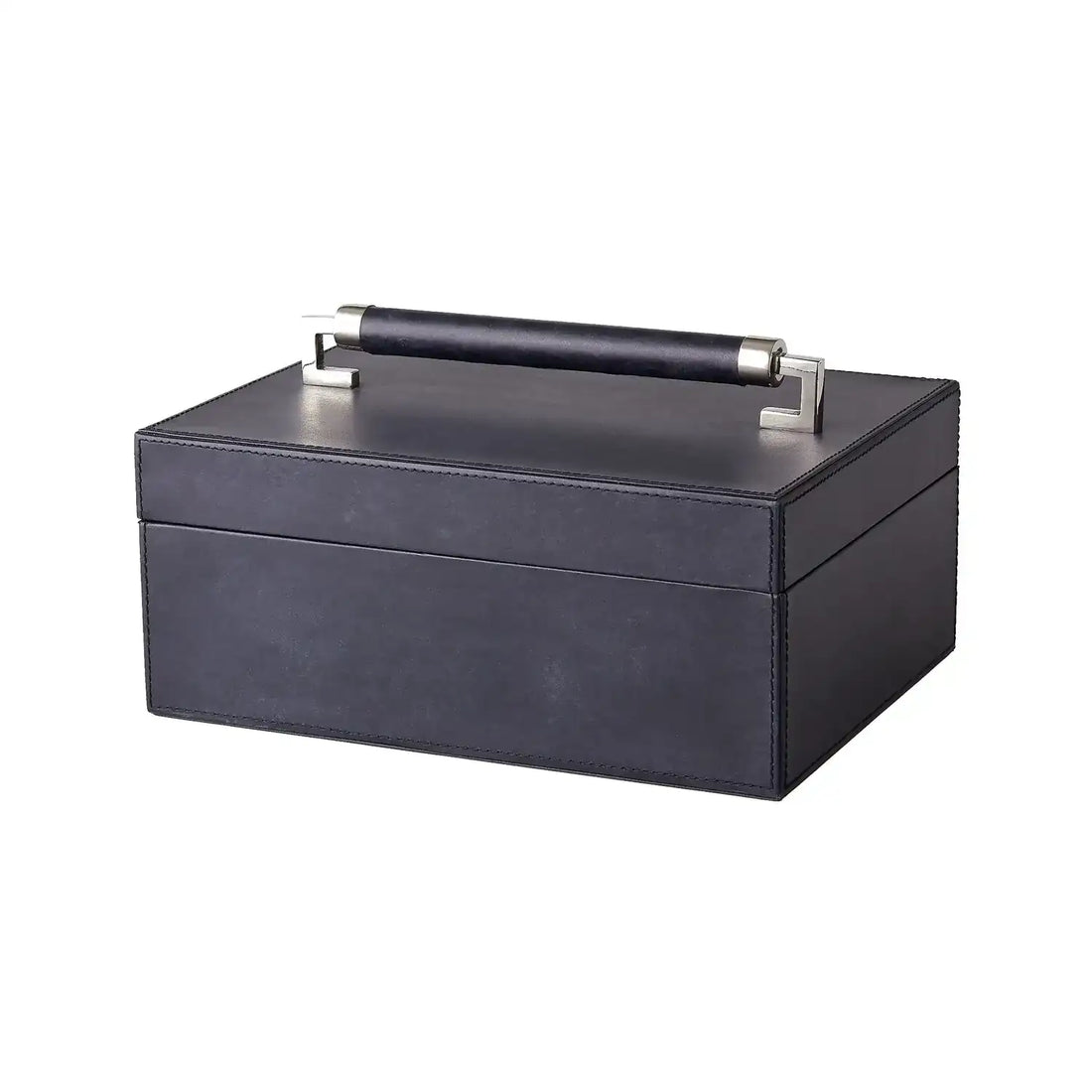 GLOBAL VIEWS WRAPPED LEATHER HANDLE BOX - Decorative Accents
