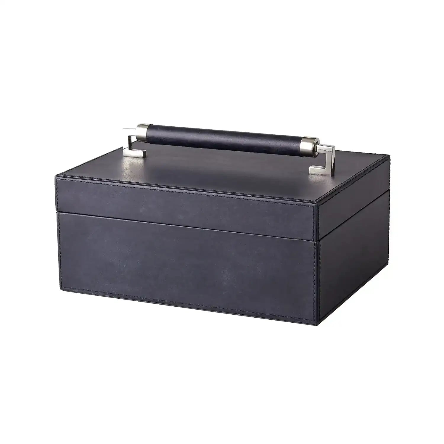 GLOBAL VIEWS WRAPPED LEATHER HANDLE BOX - Decorative Accents