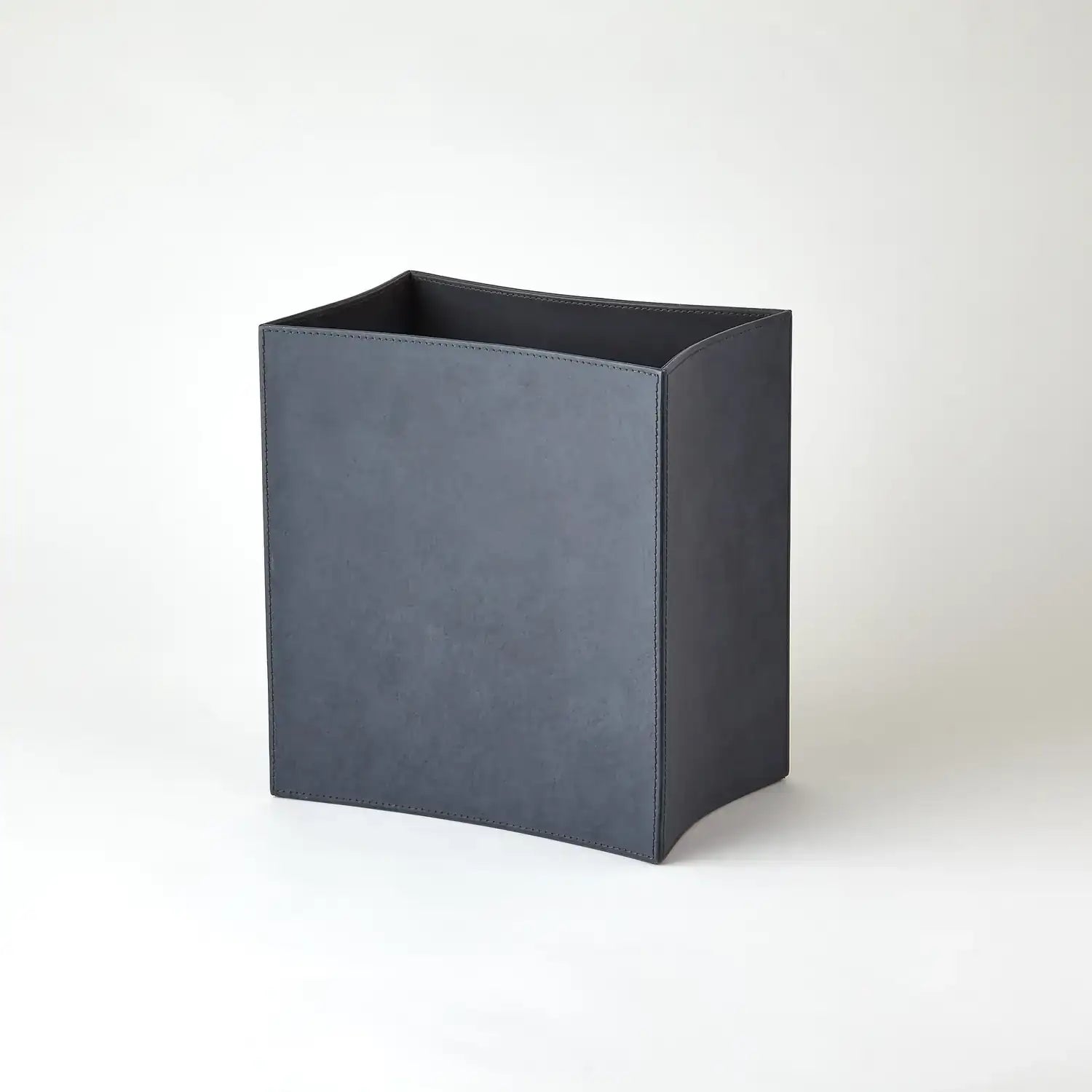 GLOBAL VIEWS FOLDED LEATHER WASTEBASKET - Decorative Accents