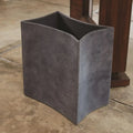 GLOBAL VIEWS FOLDED LEATHER WASTEBASKET - Decorative Accents