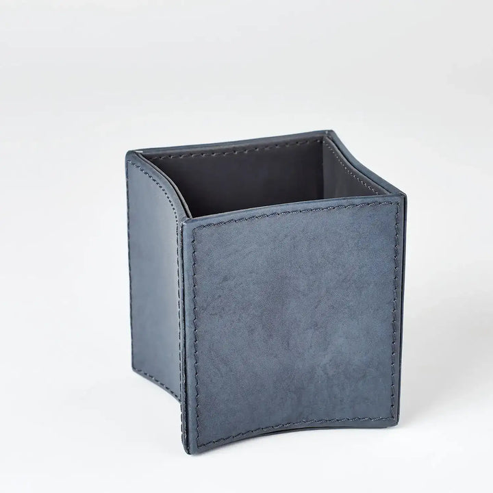 GLOBAL VIEWS FOLDED LEATHER PENCIL CUP - Decorative Accents