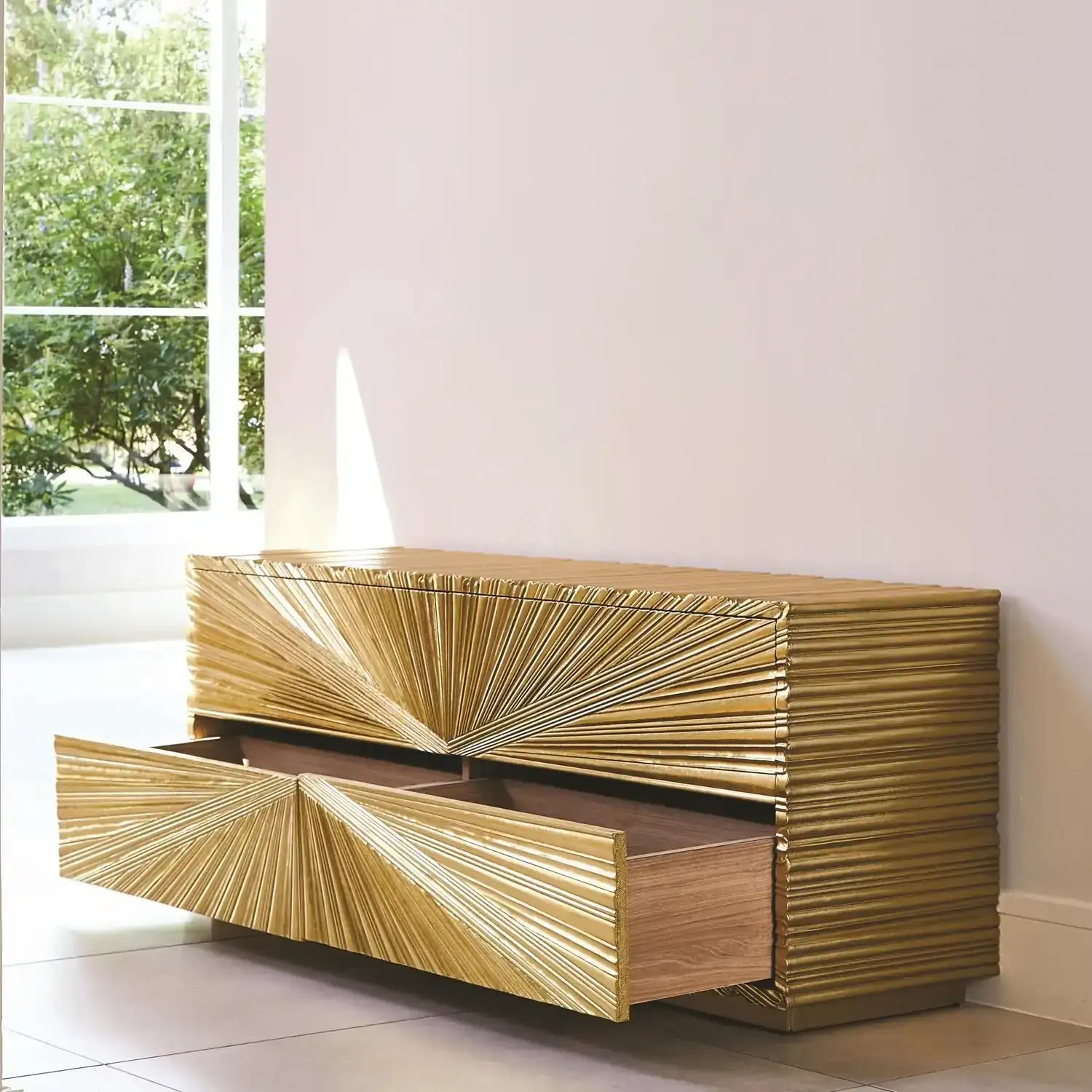 GLOBAL VIEWS LINENFOLD CABINET - Cabinets & Bar