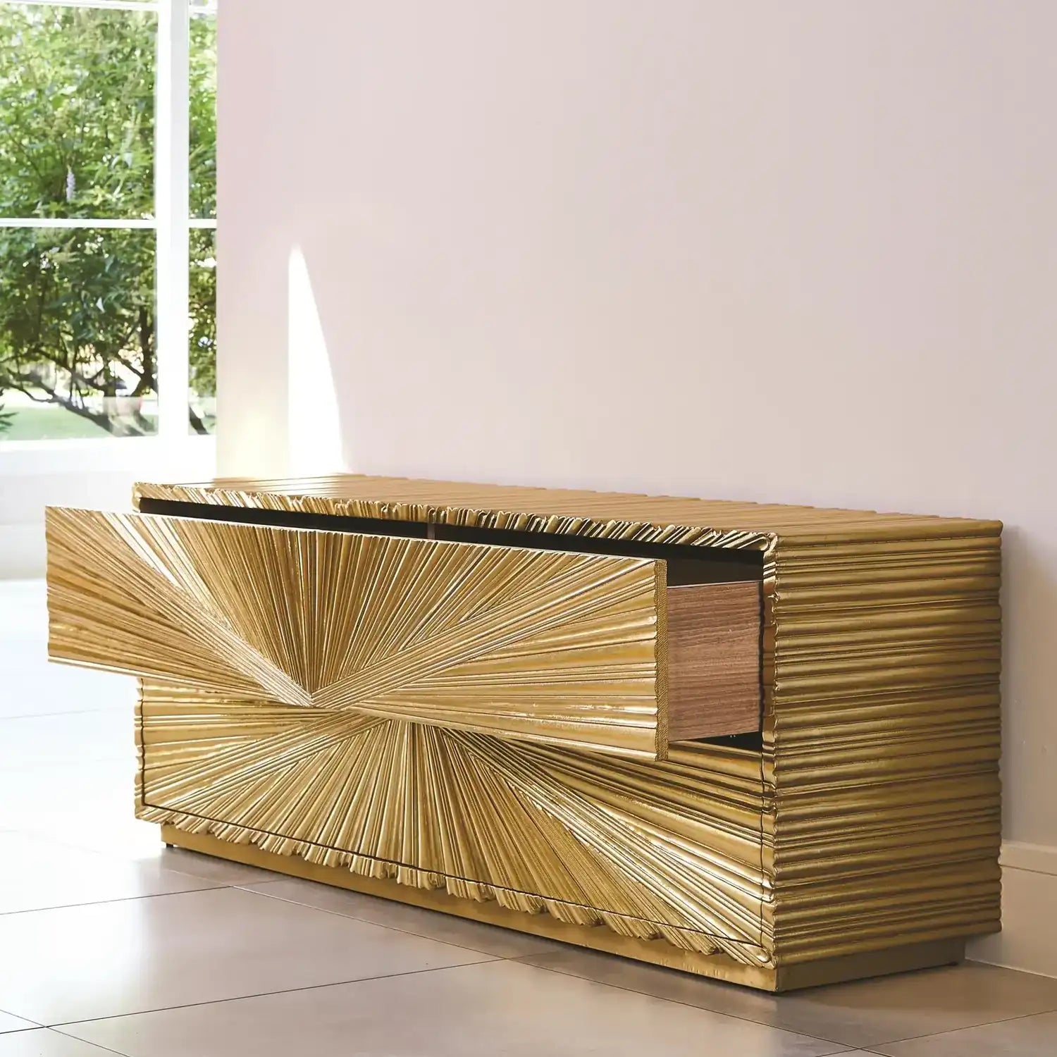 GLOBAL VIEWS LINENFOLD CABINET - Cabinets & Bar