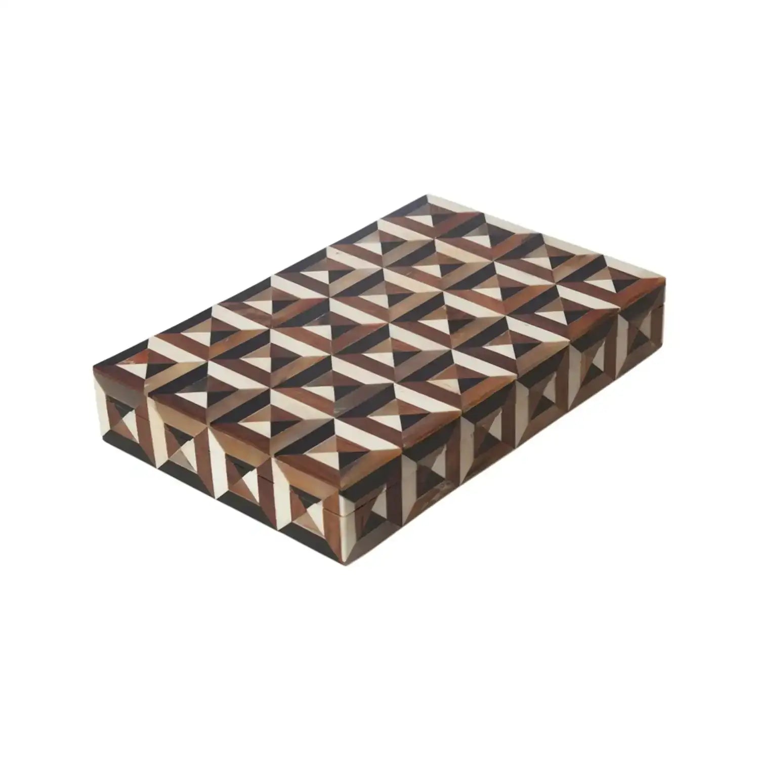GLOBAL VIEWS TRIANGLE MARQUETRY BOX - Decorative Accents