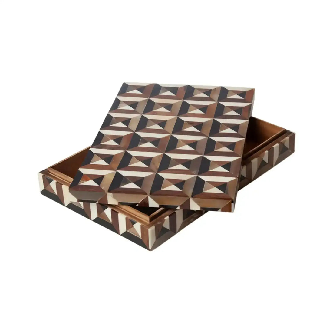 GLOBAL VIEWS TRIANGLE MARQUETRY BOX - Decorative Accents
