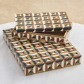 GLOBAL VIEWS TRIANGLE MARQUETRY BOX - Decorative Accents