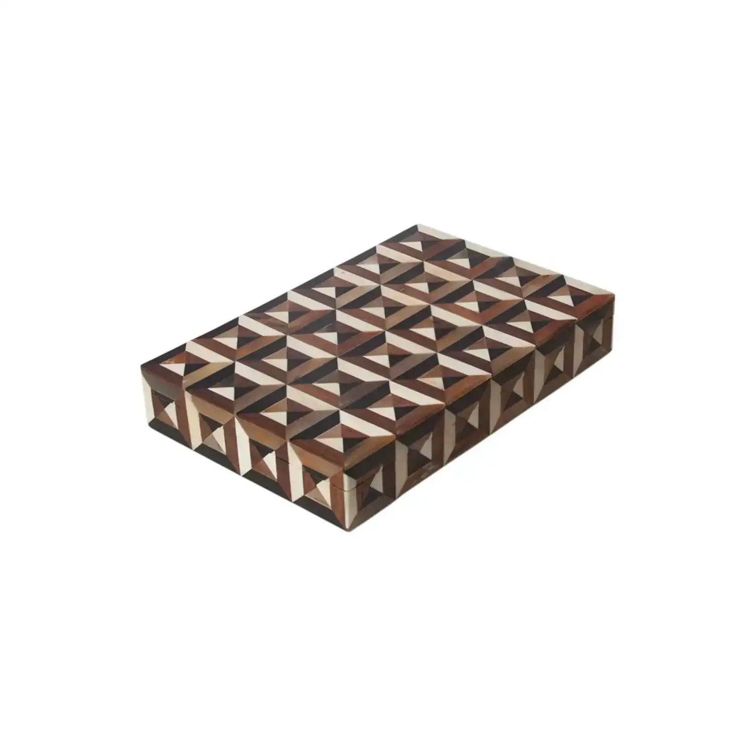 GLOBAL VIEWS TRIANGLE MARQUETRY BOX - Decorative Accents