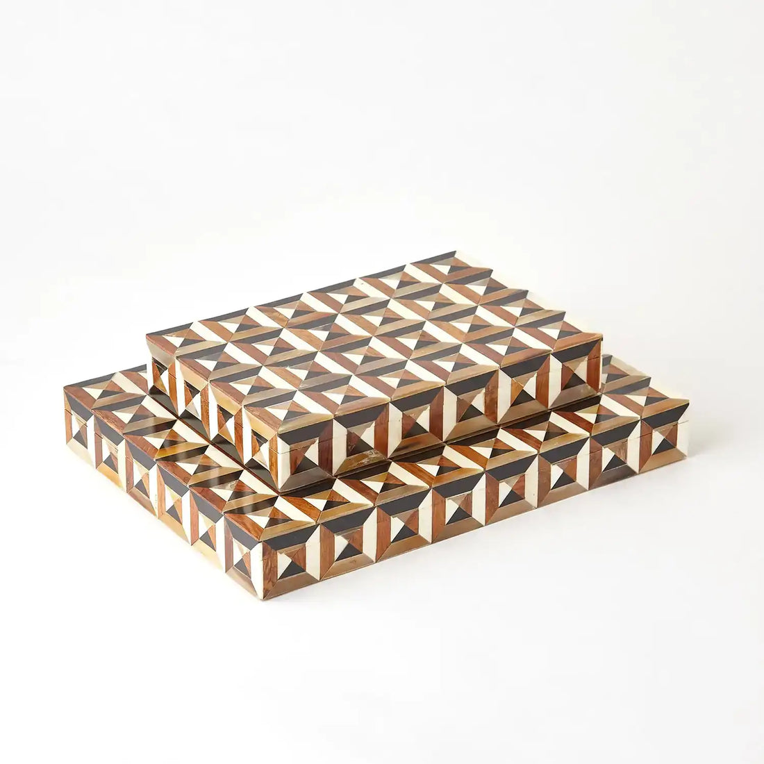 GLOBAL VIEWS TRIANGLE MARQUETRY BOX - Decorative Accents