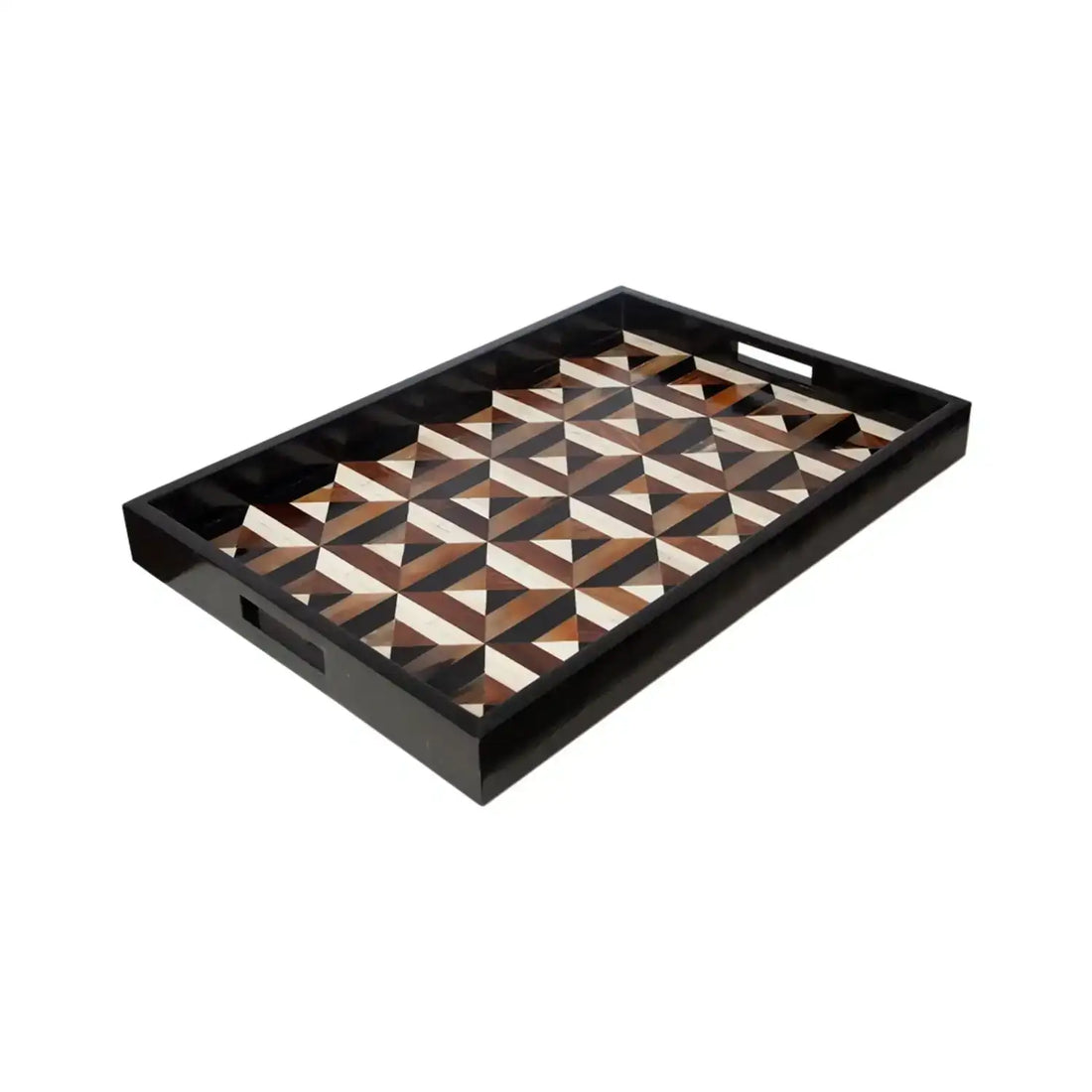 GLOBAL VIEWS TRIANGLE MARQUETRY TRAY - Decorative Accents