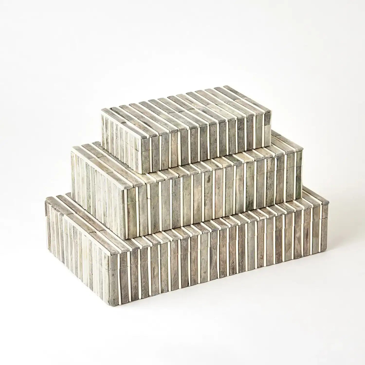 GLOBAL VIEWS GREY/IVORY BONE BOX - Decorative Accents