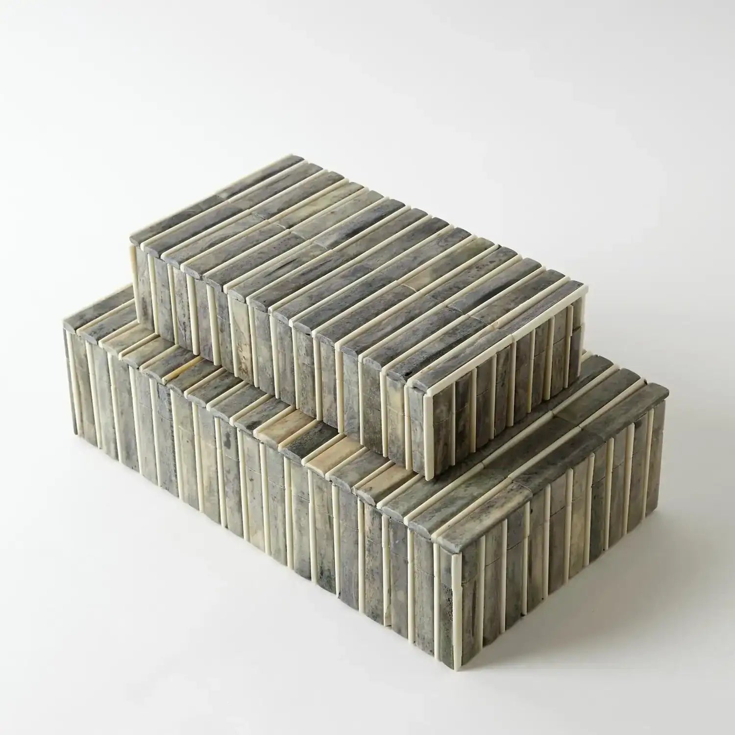 GLOBAL VIEWS GREY/IVORY BONE BOX - Decorative Accents