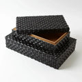 GLOBAL VIEWS HORN BOX WOVEN BLACK - Decorative Accents