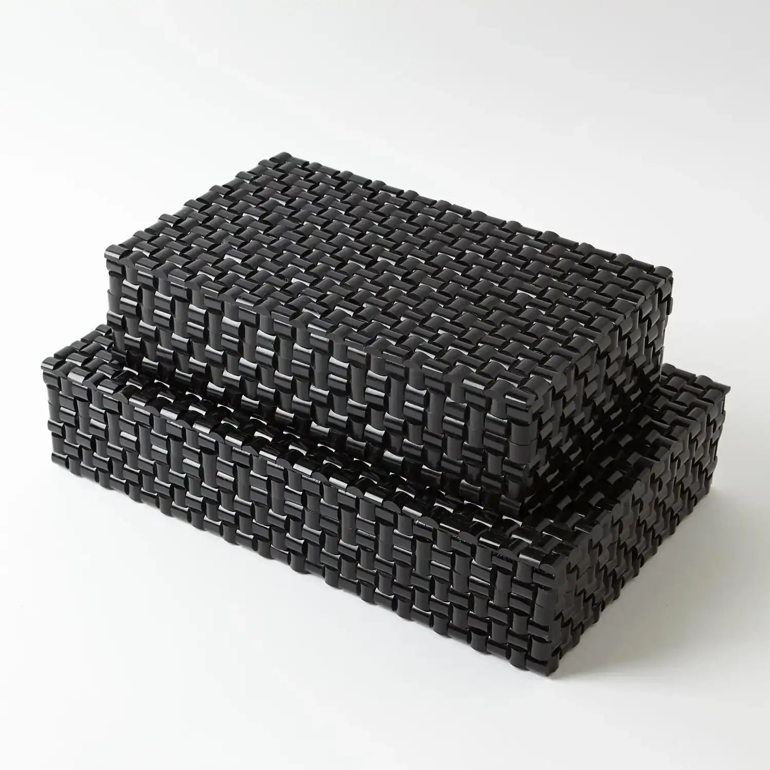 GLOBAL VIEWS HORN BOX WOVEN BLACK - Decorative Accents