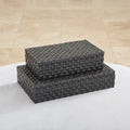 GLOBAL VIEWS HORN BOX WOVEN BLACK - Decorative Accents