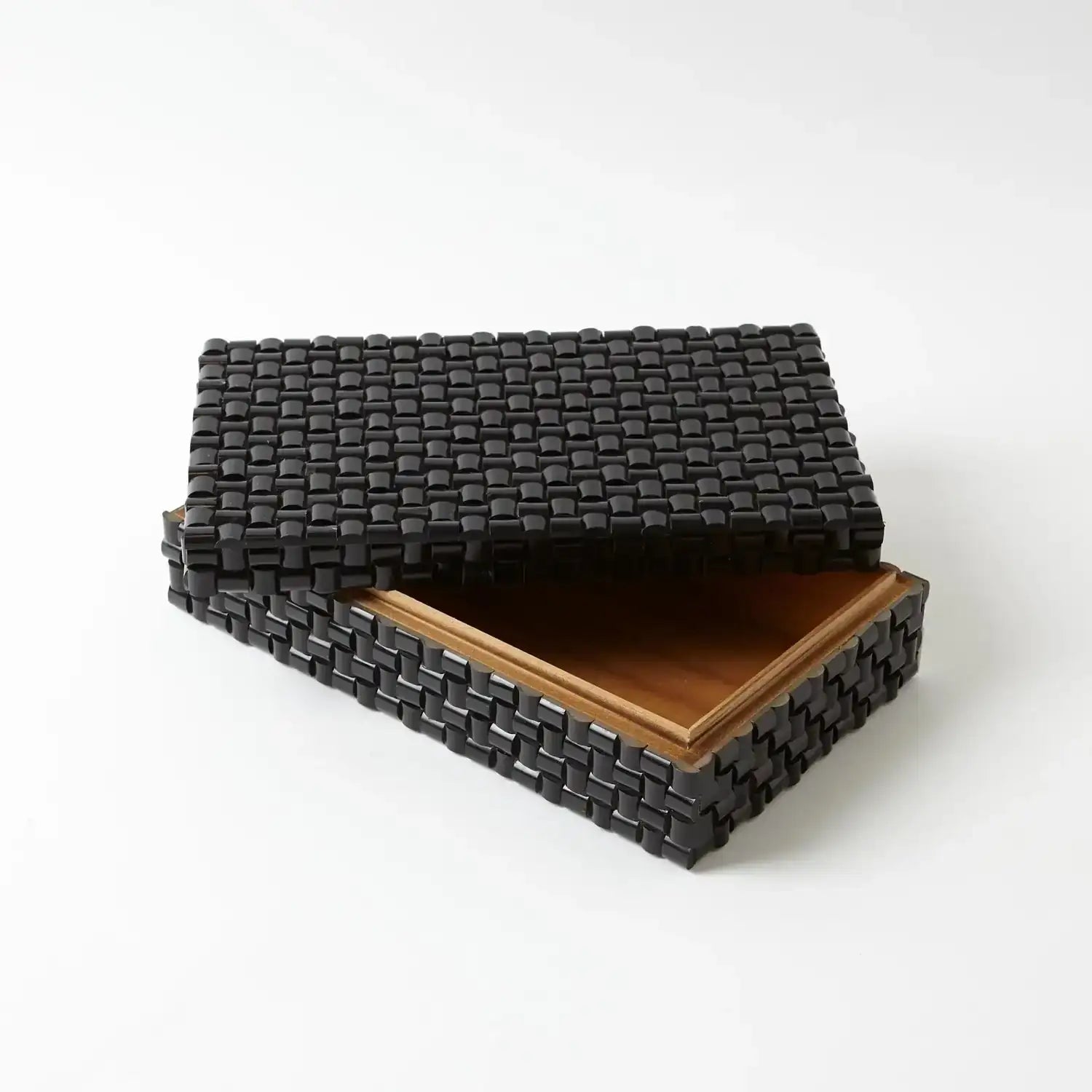 GLOBAL VIEWS HORN BOX WOVEN BLACK - Decorative Accents
