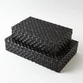 GLOBAL VIEWS HORN BOX WOVEN BLACK - Decorative Accents