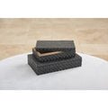 GLOBAL VIEWS HORN BOX WOVEN BLACK - Decorative Accents