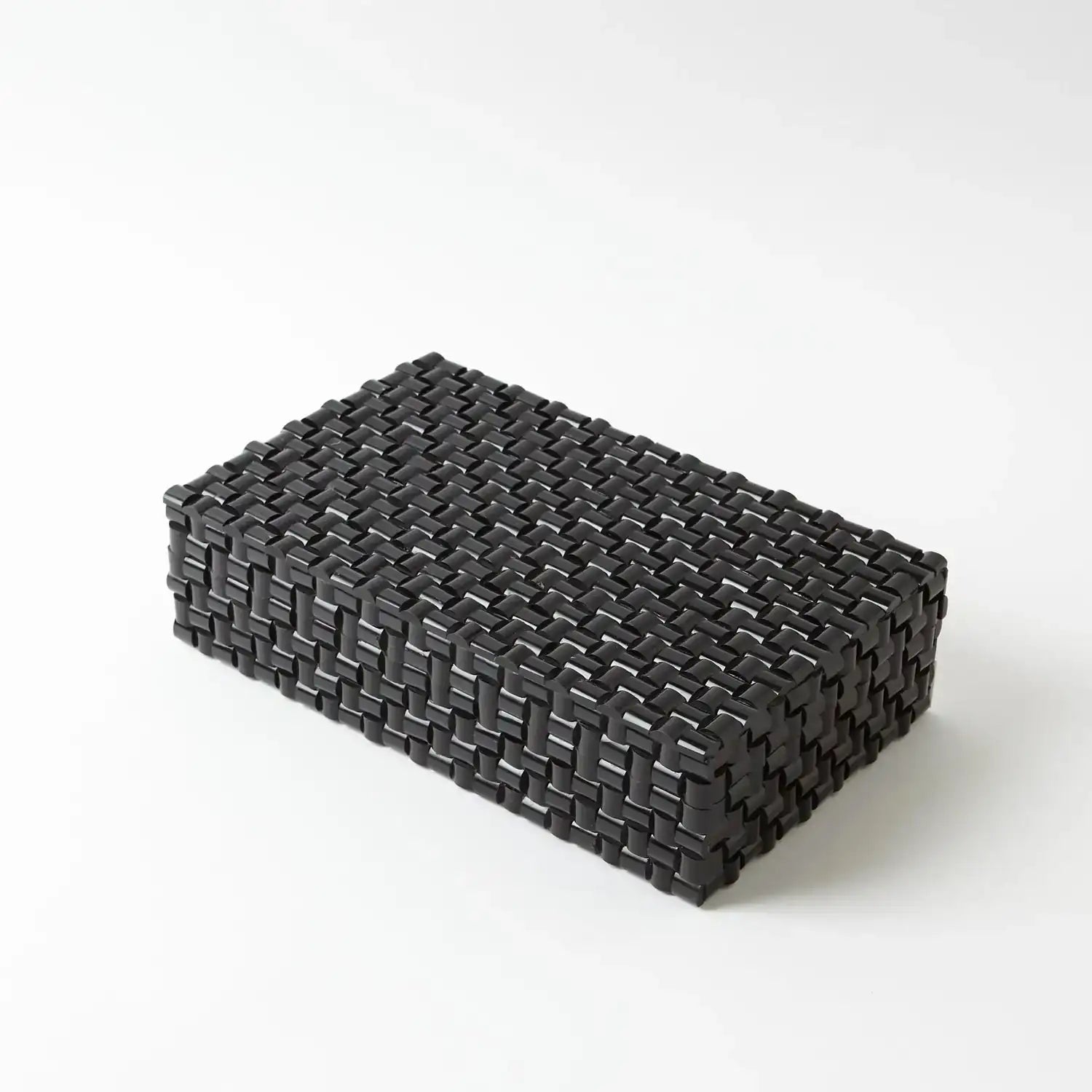 GLOBAL VIEWS HORN BOX WOVEN BLACK - Decorative Accents