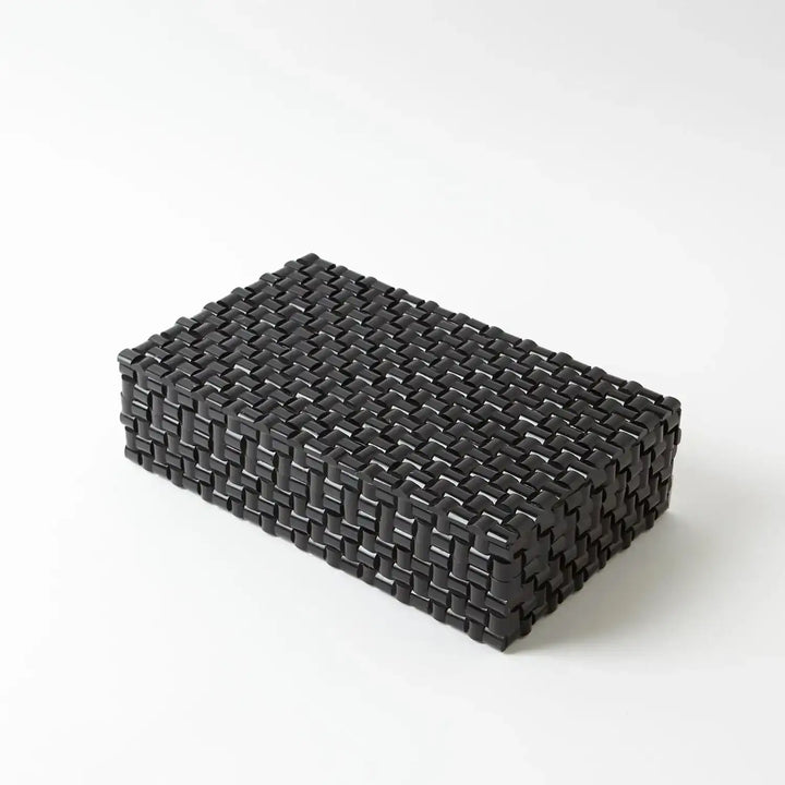 GLOBAL VIEWS HORN BOX WOVEN BLACK - Decorative Accents