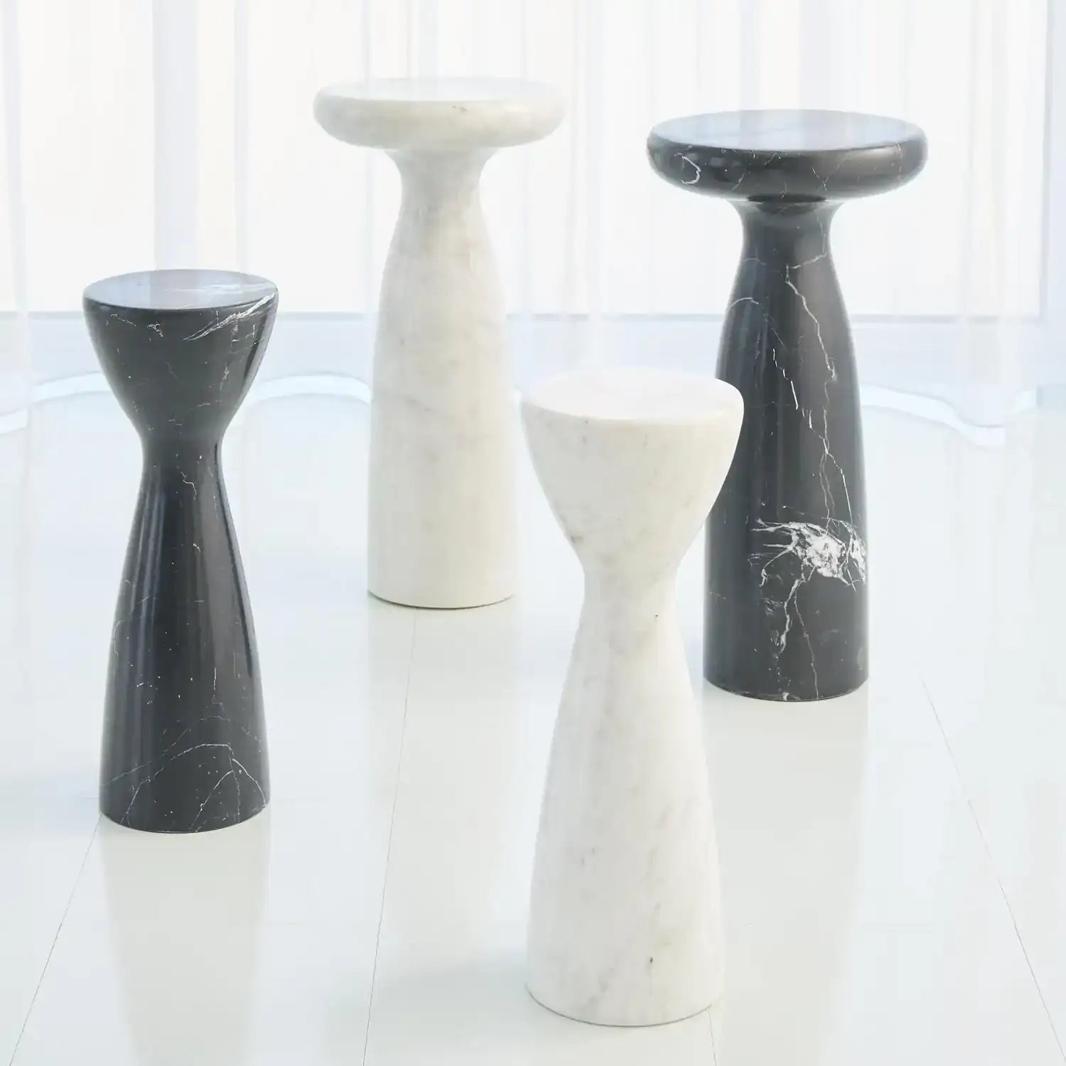 GLOBAL VIEWS MARBLE TOWER TABLE - Side