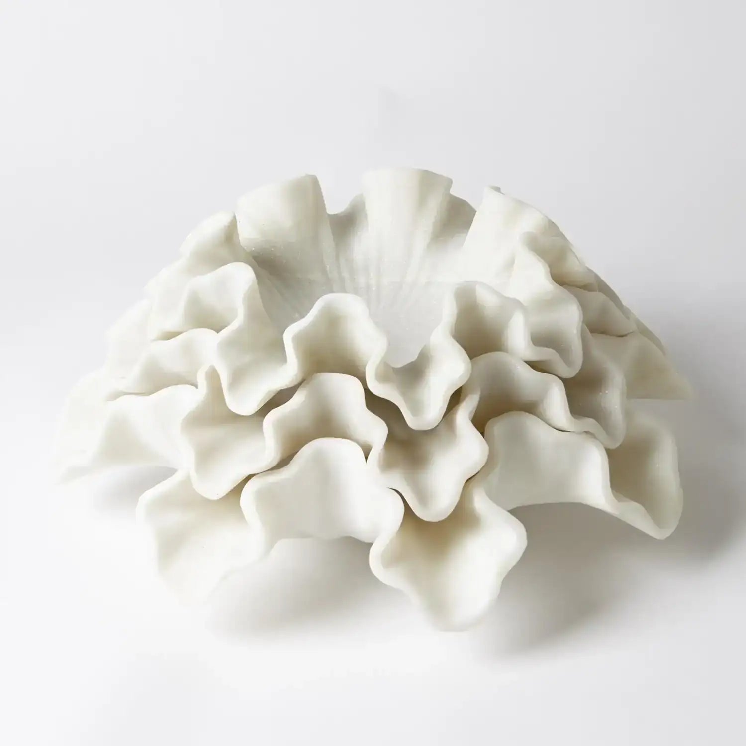 GLOBAL VIEWS MARBLE RUFFLE BOWL - Decorative Accents