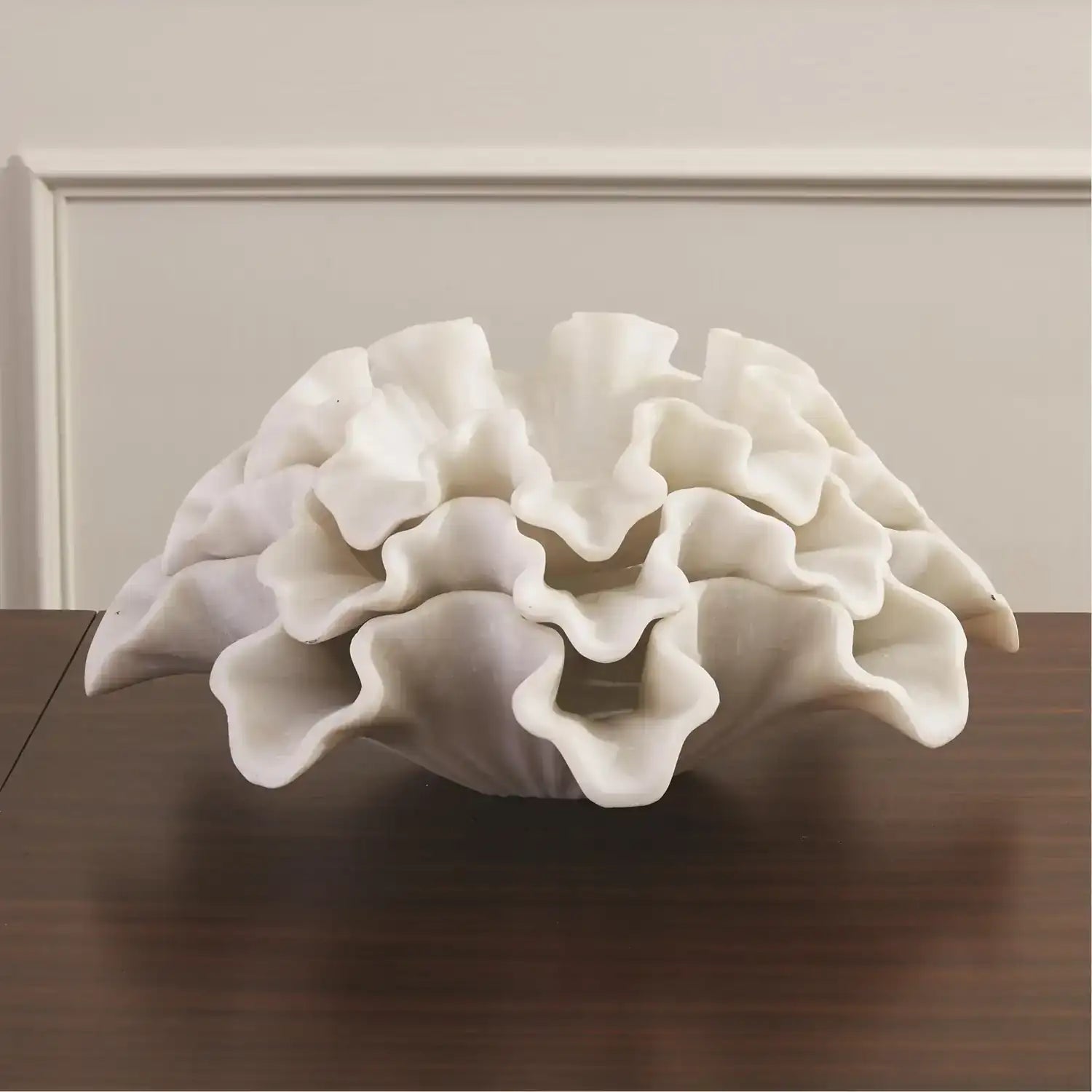 GLOBAL VIEWS MARBLE RUFFLE BOWL - Decorative Accents