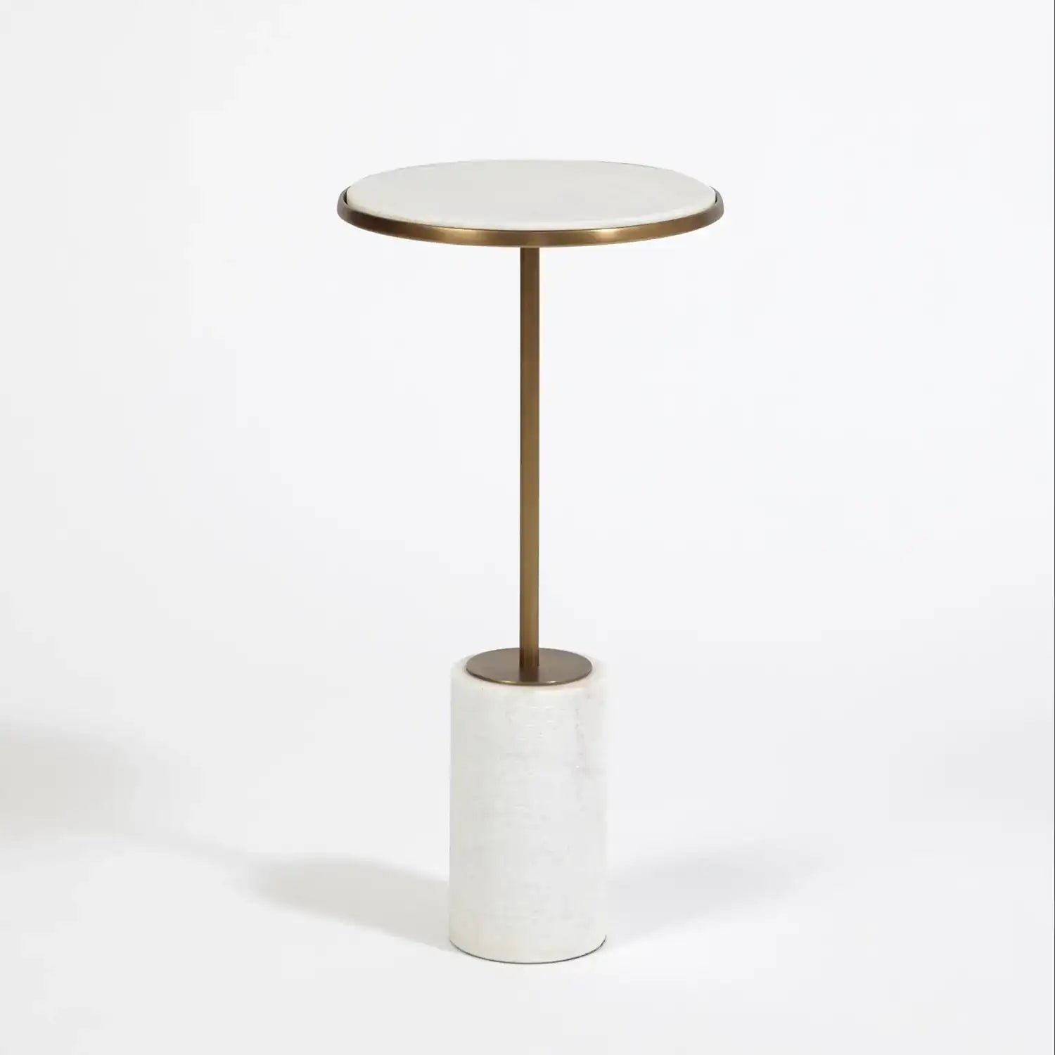 GLOBAL VIEWS SHORT CORED MARBLE TABLE - Side