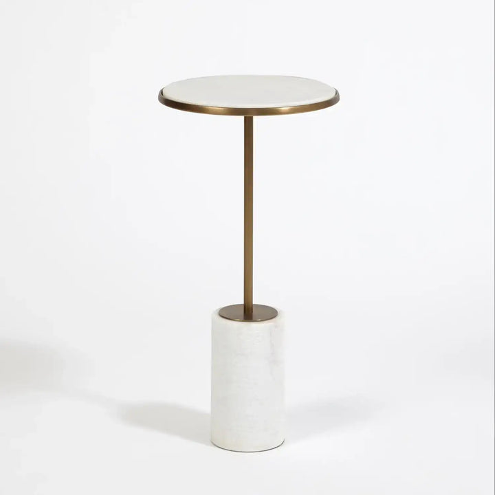 GLOBAL VIEWS SHORT CORED MARBLE TABLE - Side