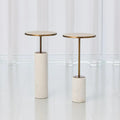 GLOBAL VIEWS SHORT CORED MARBLE TABLE - Side