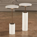 GLOBAL VIEWS SHORT CORED MARBLE TABLE - Side