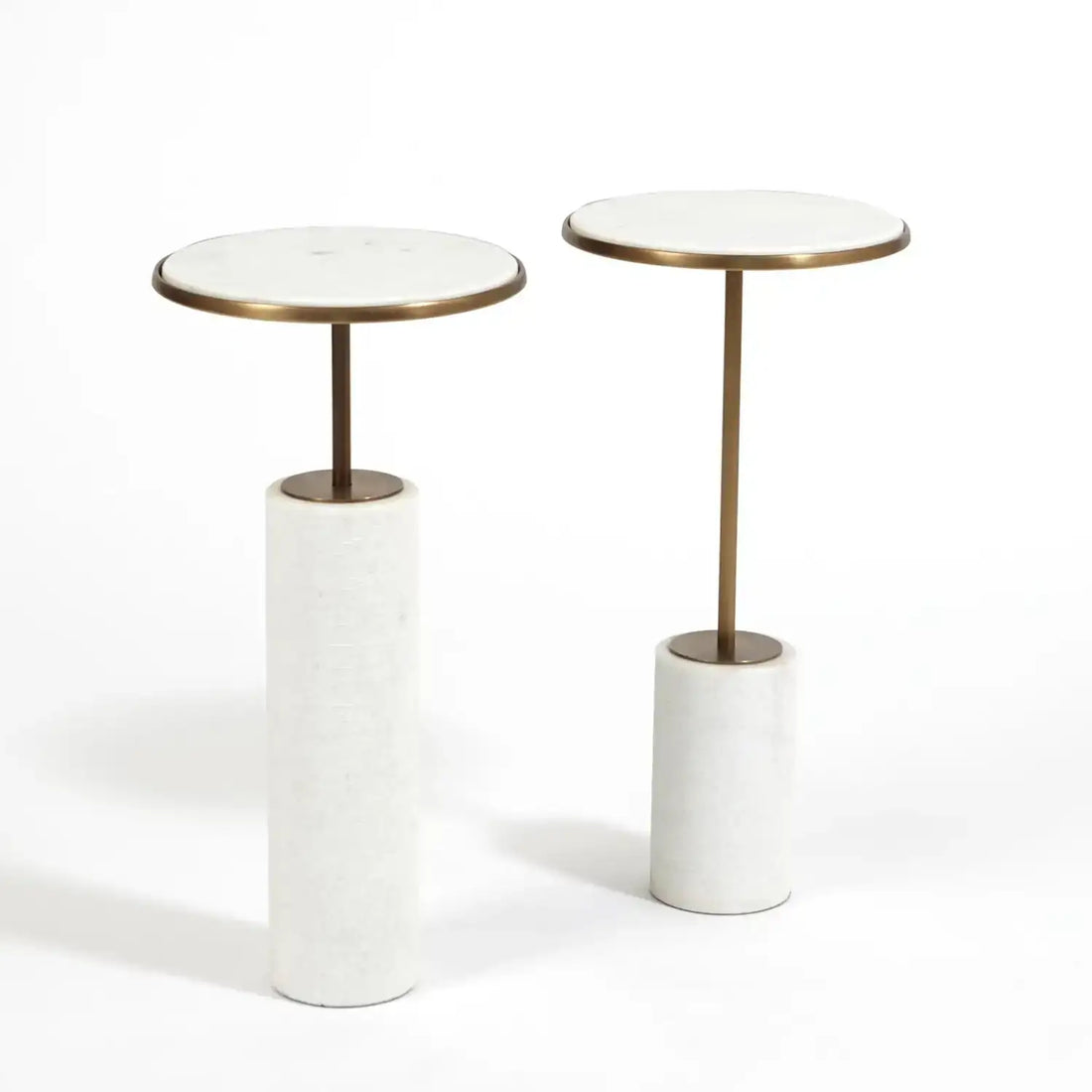 GLOBAL VIEWS SHORT CORED MARBLE TABLE - Side