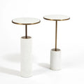 GLOBAL VIEWS SHORT CORED MARBLE TABLE - Side