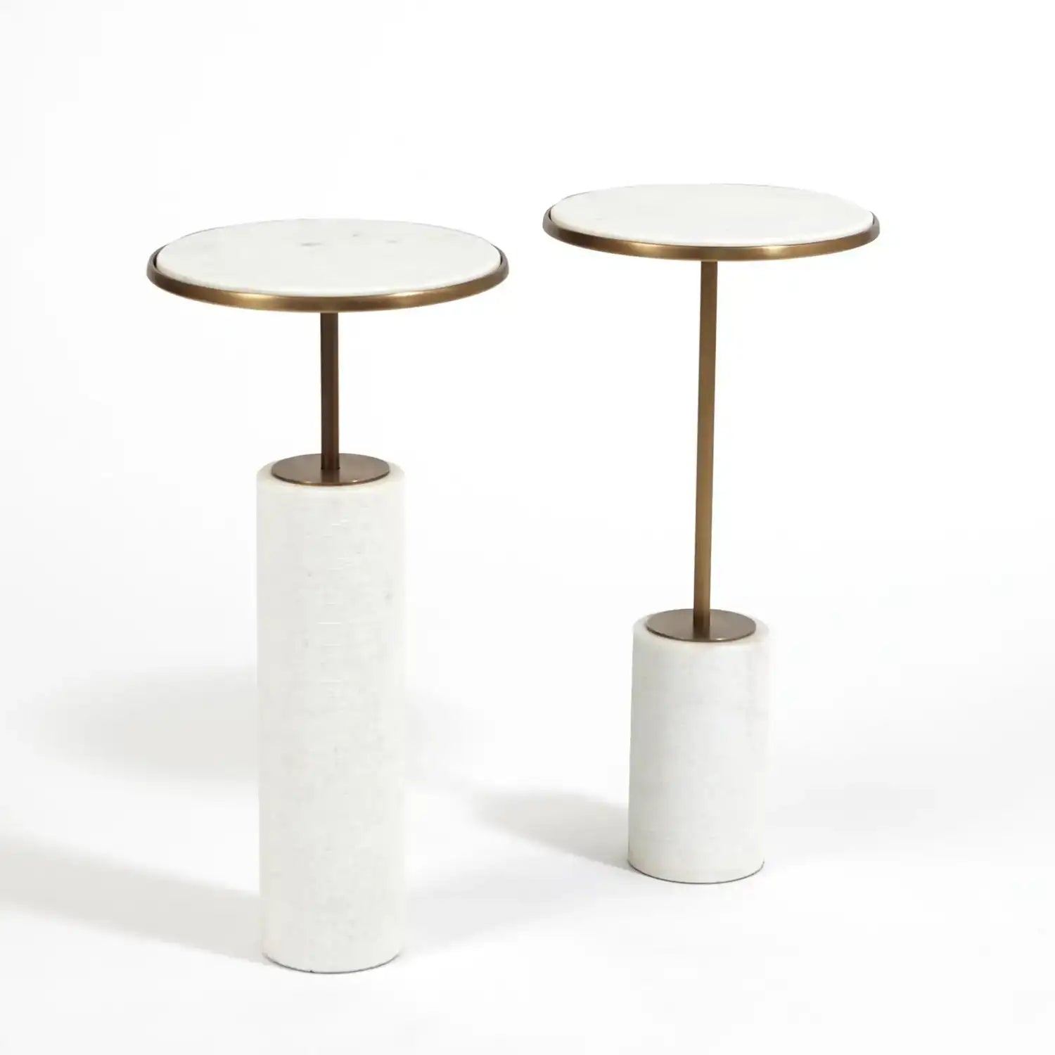 GLOBAL VIEWS SHORT CORED MARBLE TABLE - Side