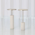 GLOBAL VIEWS SHORT CORED MARBLE TABLE - Side