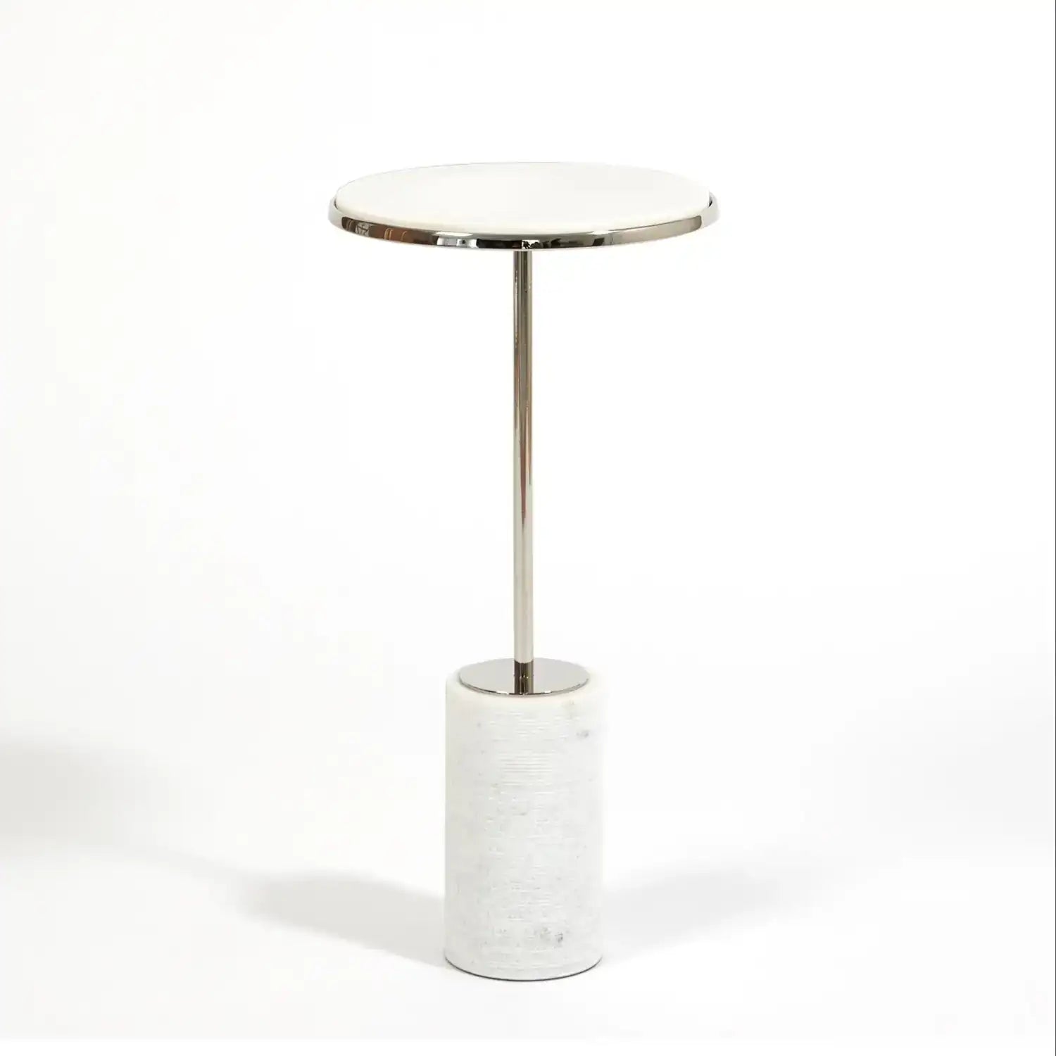 GLOBAL VIEWS SHORT CORED MARBLE TABLE - Side