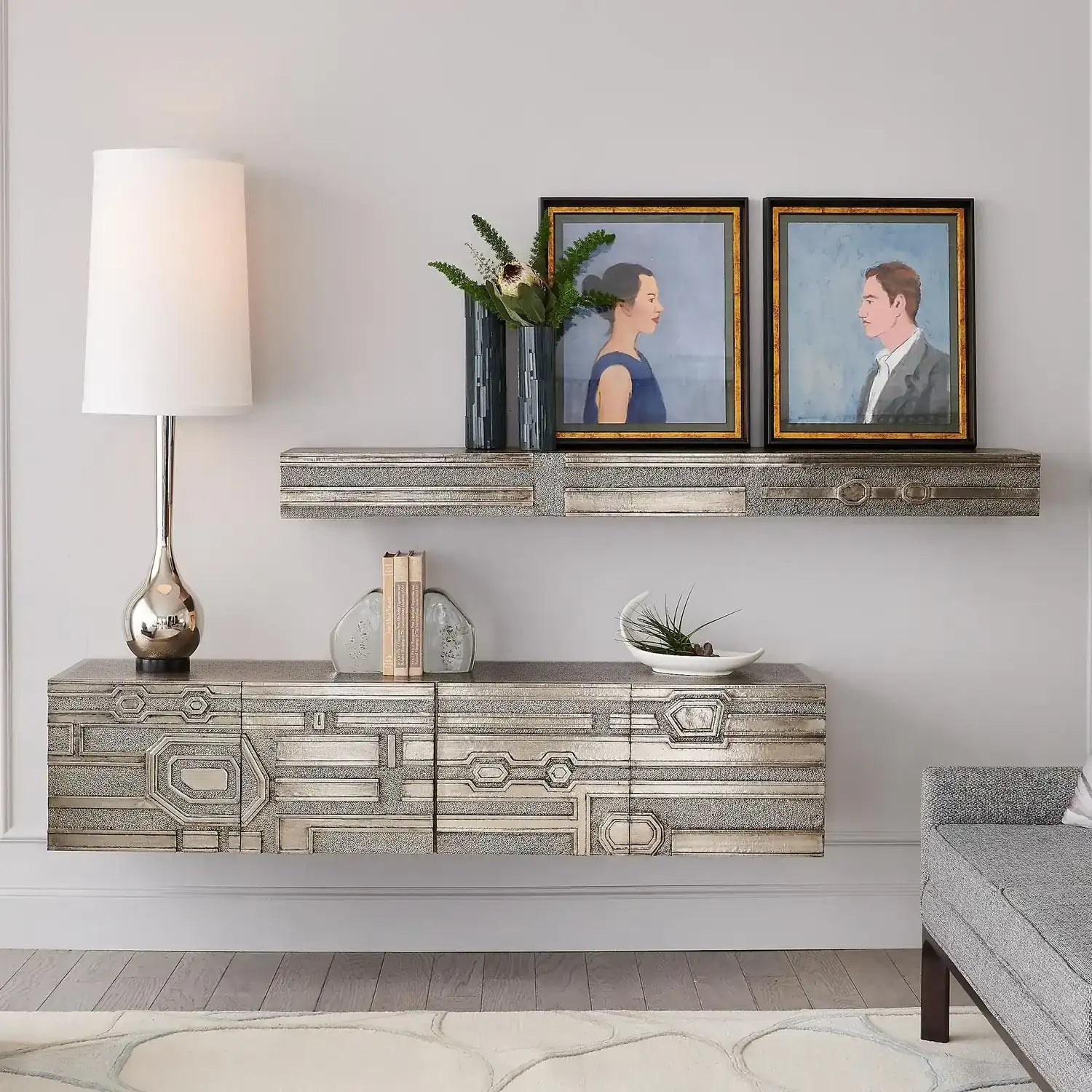 GLOBAL VIEWS ABSTRACT BLOCK FLOATING SHELF - Decorative Accents