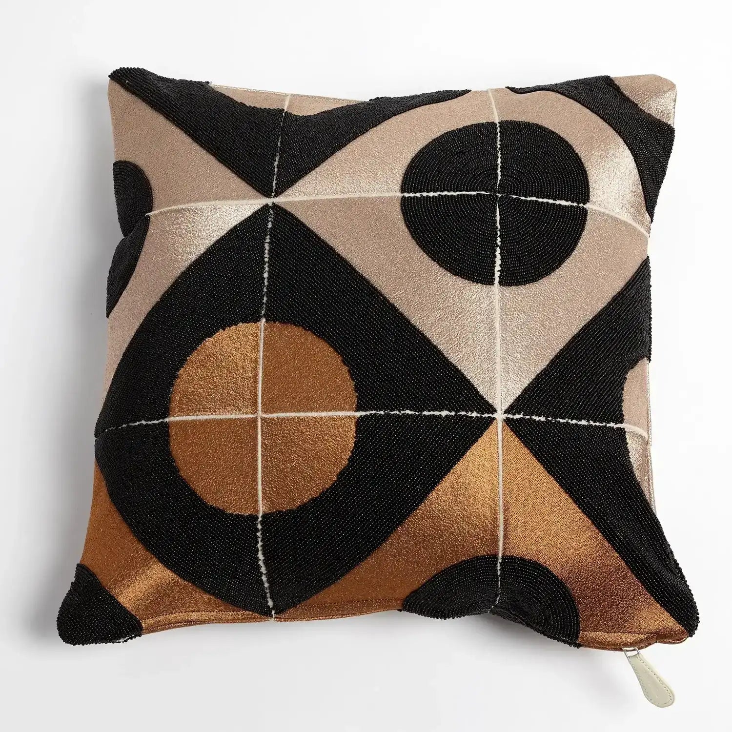 GLOBAL VIEWS CIRCLE MARQUETRY PILLOW - Decorative Accents