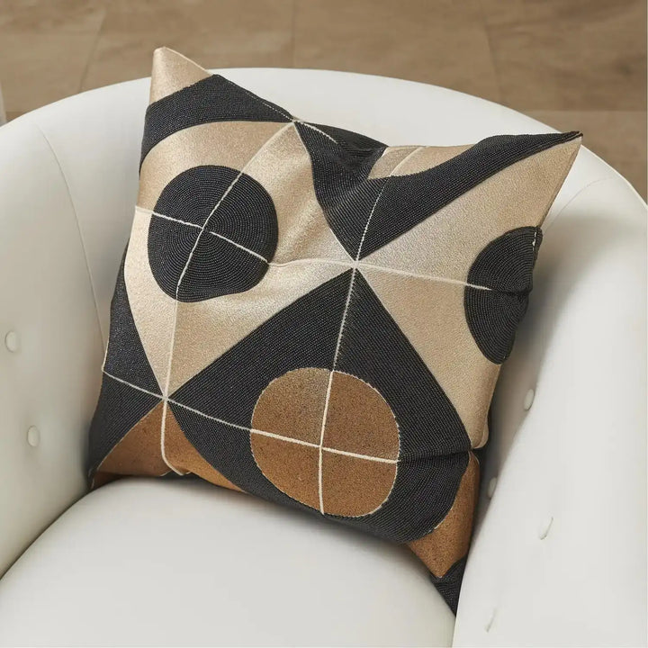 GLOBAL VIEWS CIRCLE MARQUETRY PILLOW - Decorative Accents