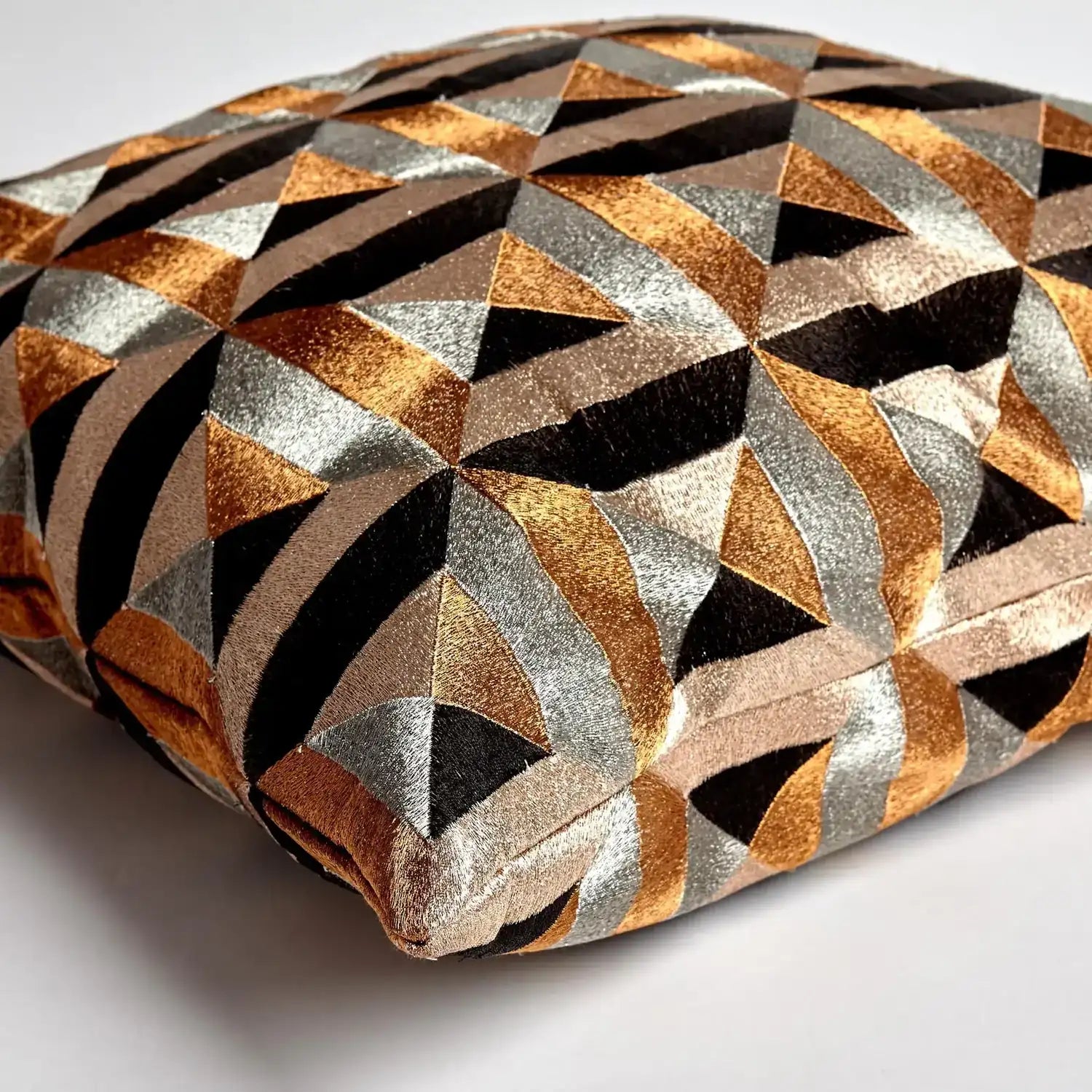 GLOBAL VIEWS TRIANGLE MARQUETRY PILLOW - Decorative Accents